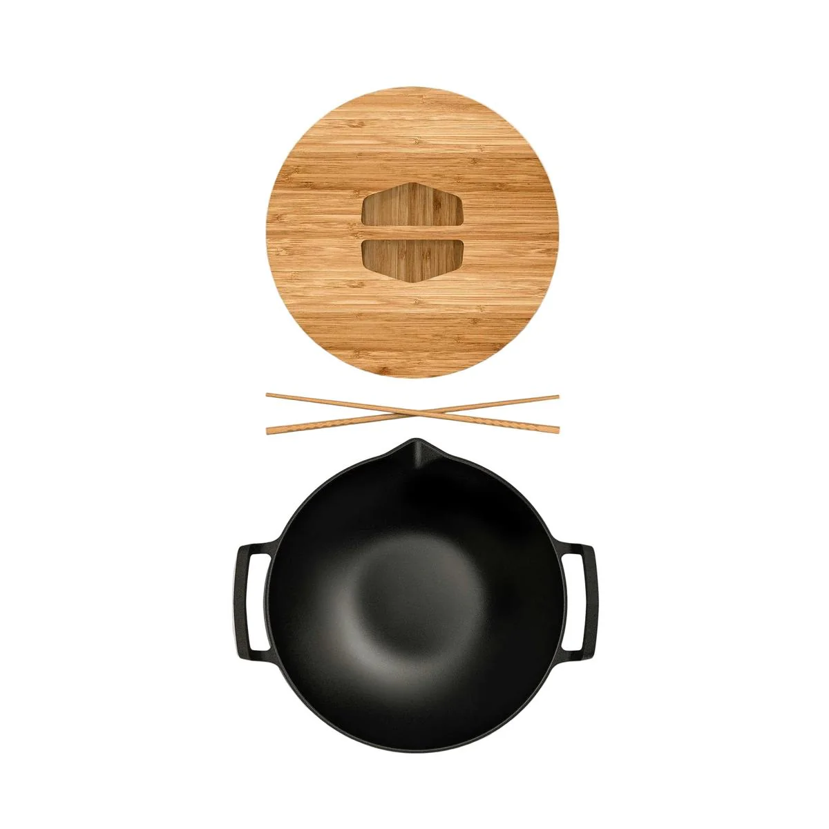 31cm Cast Iron Takumi Wok Set - Image 17