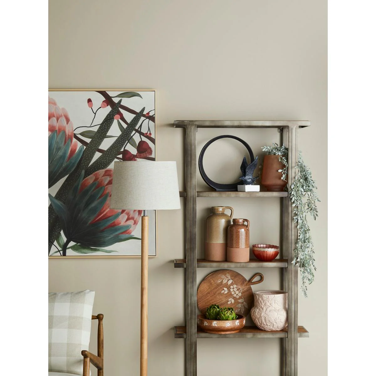 Amalfi Briar Floor Lamp Natural & Ivory 40x40x155cm - Image 2