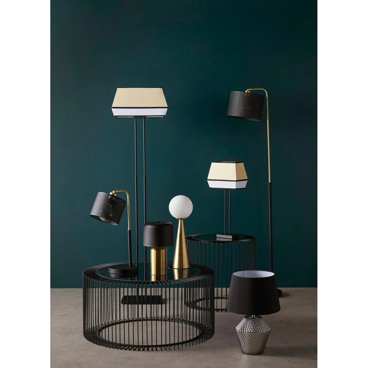 Amalfi Orion Table Lamp Black & White 15x15x45cm - Image 2