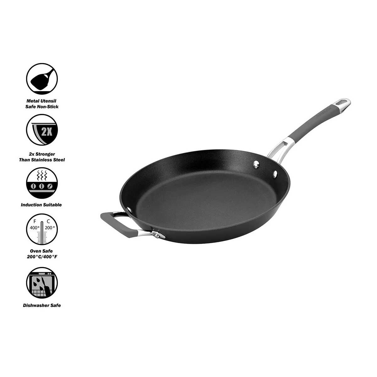 Anolon Endurance+ Nonstick Induction Covered French Skillet 30cm - Image 2