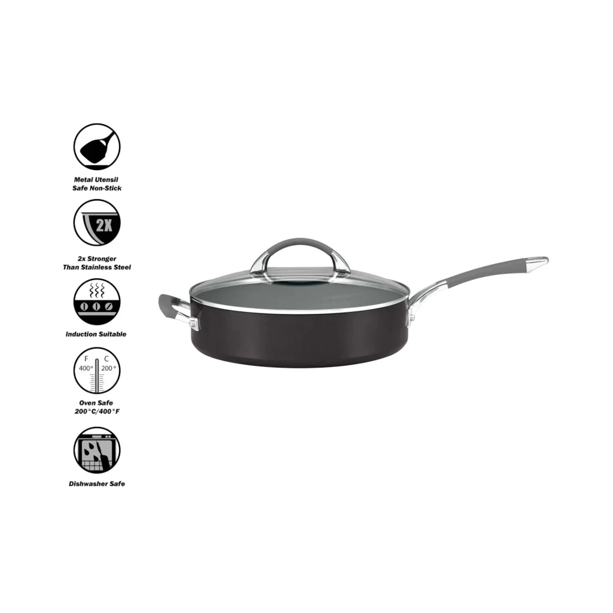 Anolon Endurance+ Nonstick Induction Covered Saute 30cm (4.7L) - Image 4