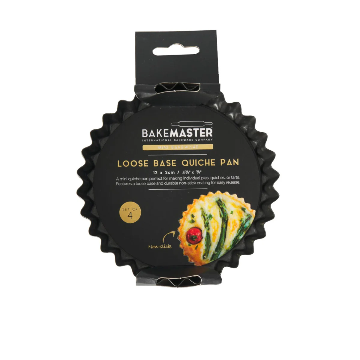 Bakemaster Loose Base Quiche Pan 12cm (Set of 4) - Image 5