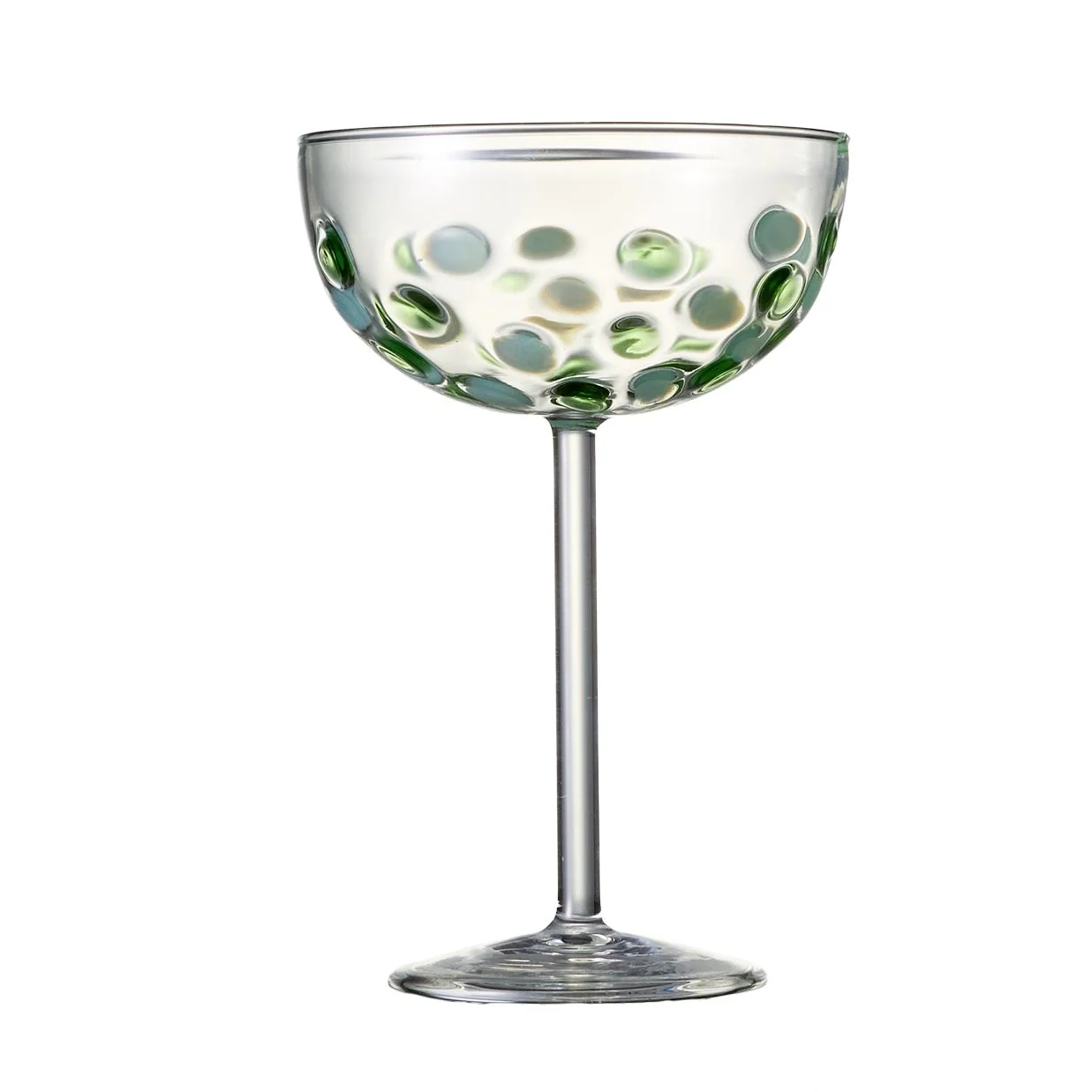 Casero Dapple Coupe Glass Green 250ml (Set of 2) - Image 2