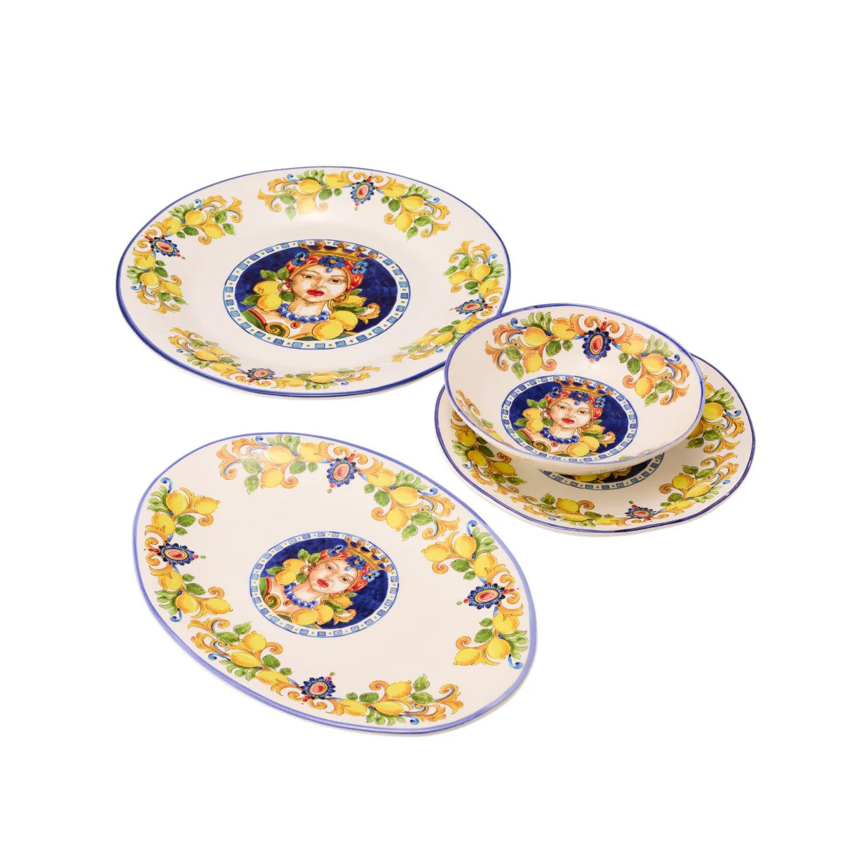 Ceramiche Cuore Sicilian Donna Round Plate 29cm - Image 3