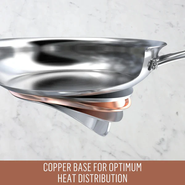 Essteele Per Vita Copper Base Stainless Steel Induction Covered Stockpot 24cm (7.1L) - Image 3