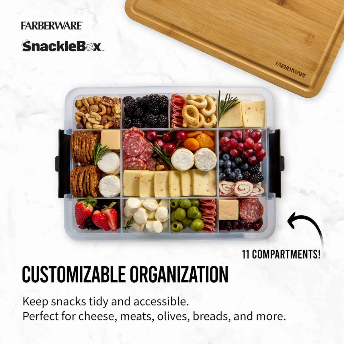 Farberware SnackleBox with Bamboo Board 30 x 40cm - Image 4