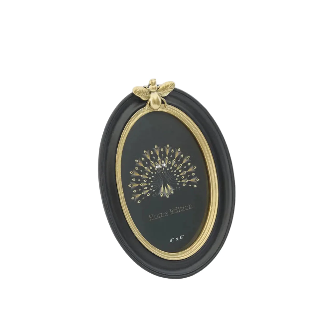 Florabelle Vera Bee Oval Photo Frame Black & Gold - Image 2
