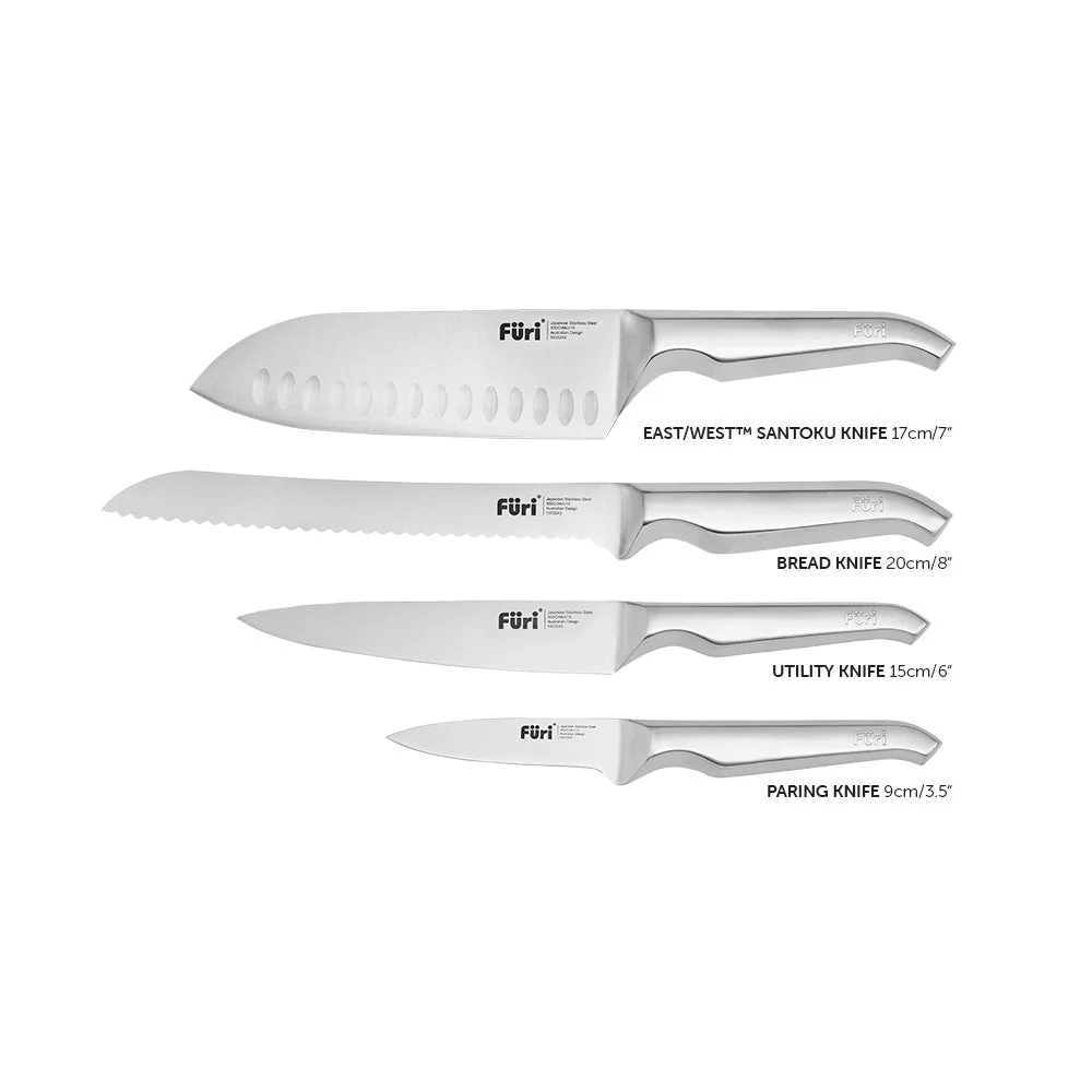 Furi Pro Stainless Steel Knife Block Set 5 Piece - Image 3