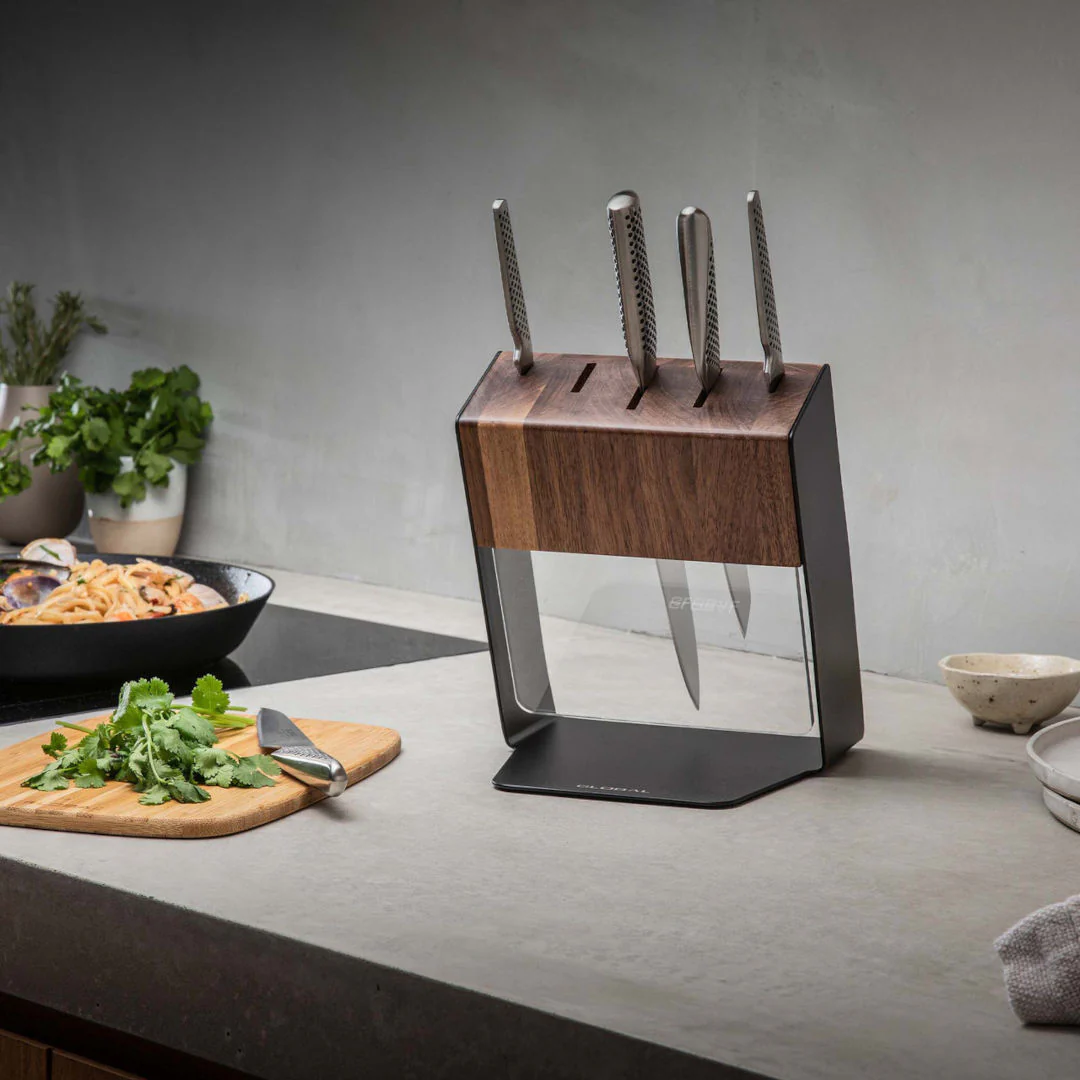 Global Katana Knife Block Walnut 6 Piece - Image 3