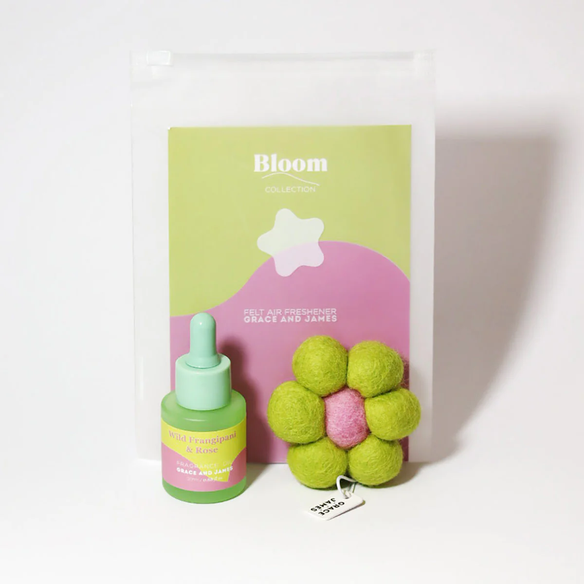 Grace and James Bloom Wild Frangipani & Rose Felt Air Freshener 20ml - Image 2