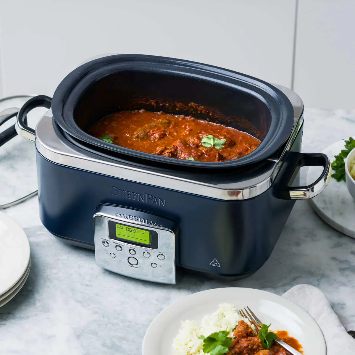 Greenpan Elite Slow Cooker Oxford Blue 6L - Image 4