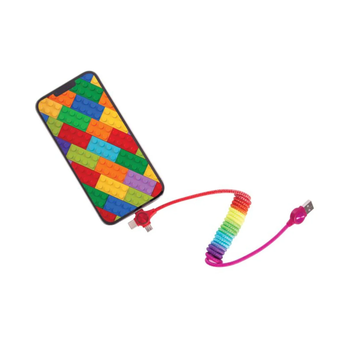 IS Gift 3 in 1 Spring Charging Cable Rainbow - Image 2