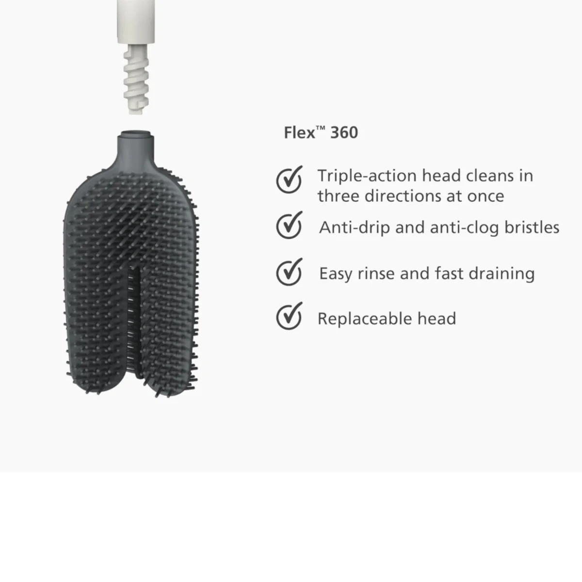 Joseph Joseph Flex™ 360 Toilet Brush Matte Black - Image 5