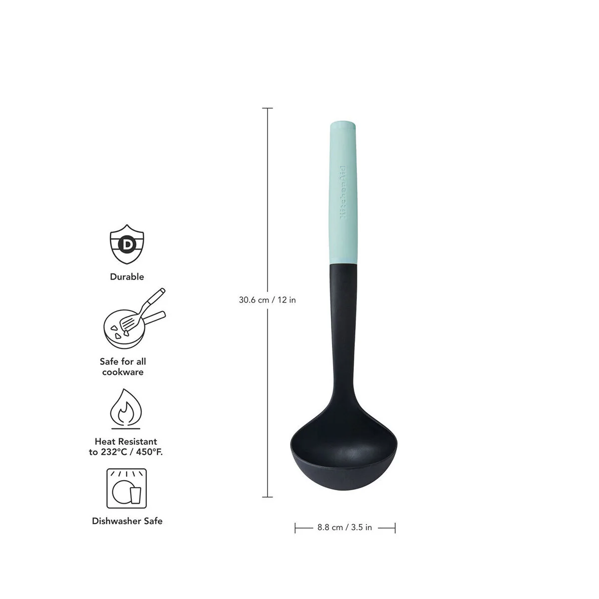 KitchenAid Classic Plastic Soft Grip Ladle Mineral Water - Image 3