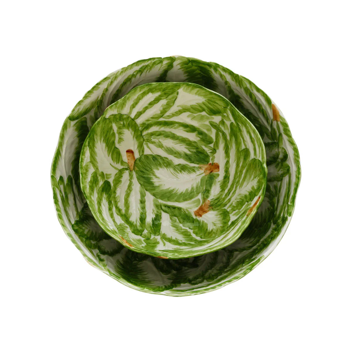 La Ceramica Radicchio Round Bowl Large Green 33x13cm - Image 3