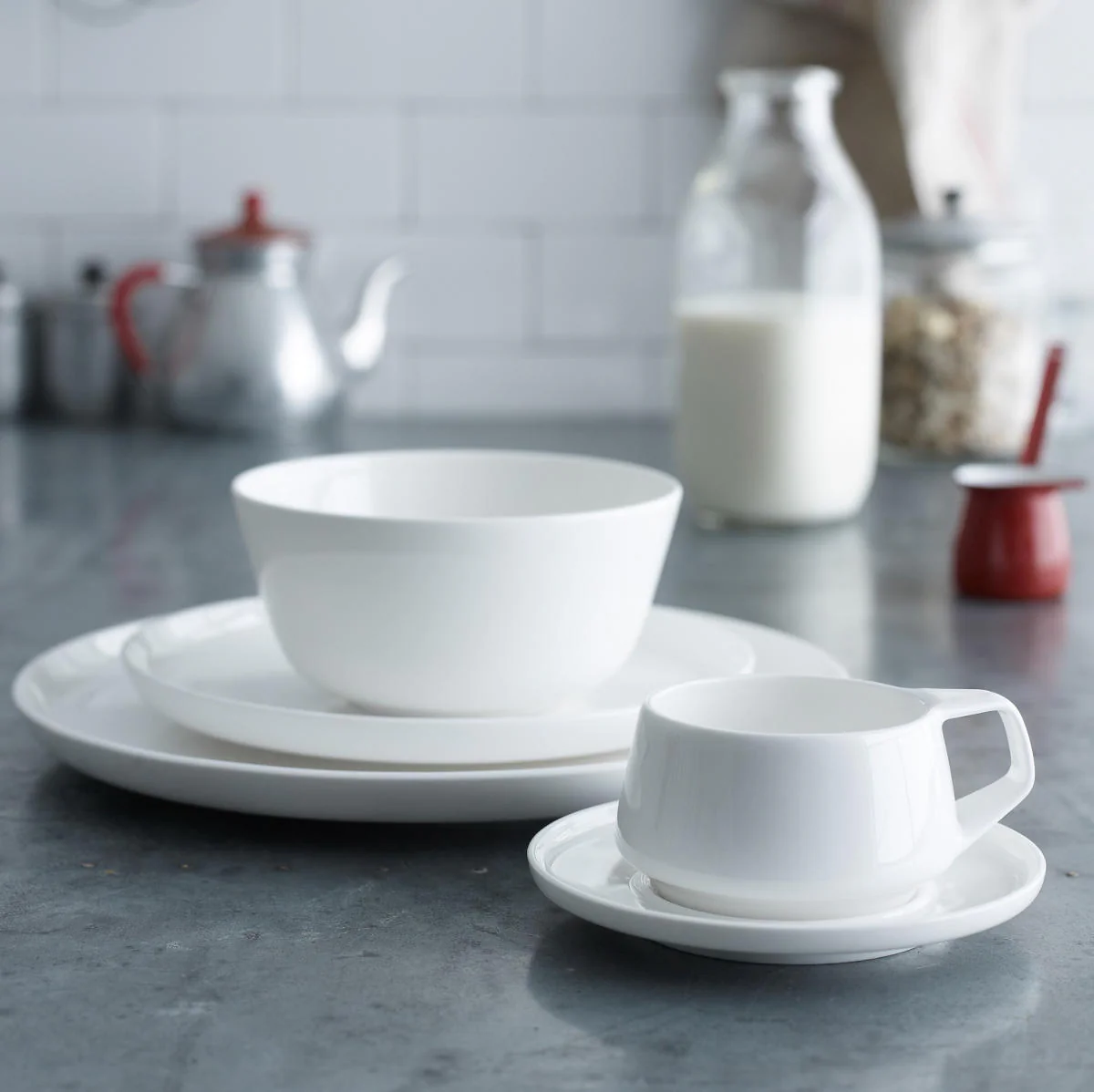 Noritake Marc Newson Bone China Cup and Saucer White 225ml - Image 2