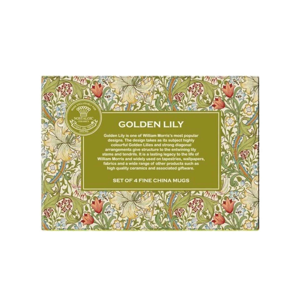 Nostalgic Ceramics Golden Lily Mugs 240ml (Set of 4) - Image 2