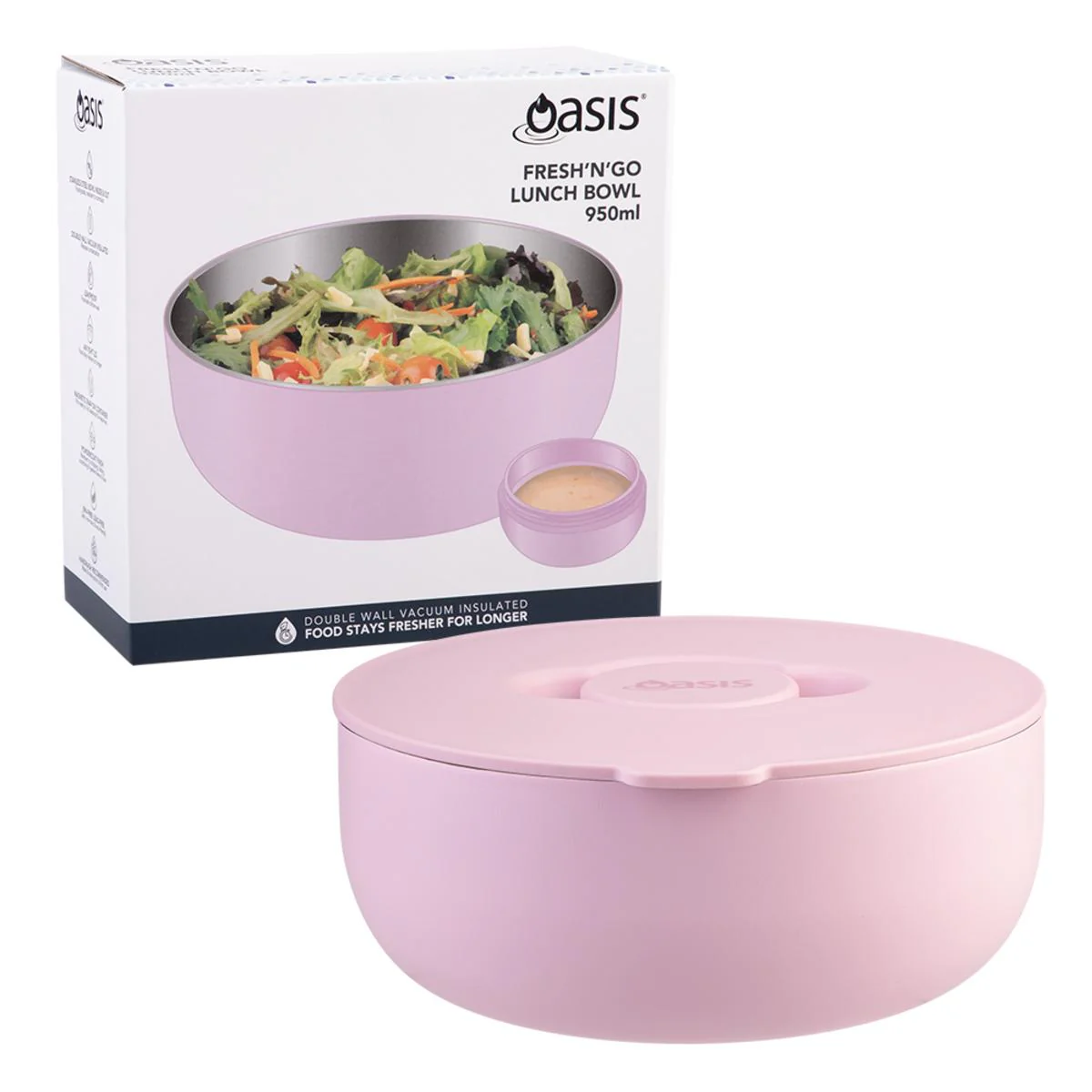 Oasis Fresh'N'Go Lunch Bowl Pink 950ml - Image 7