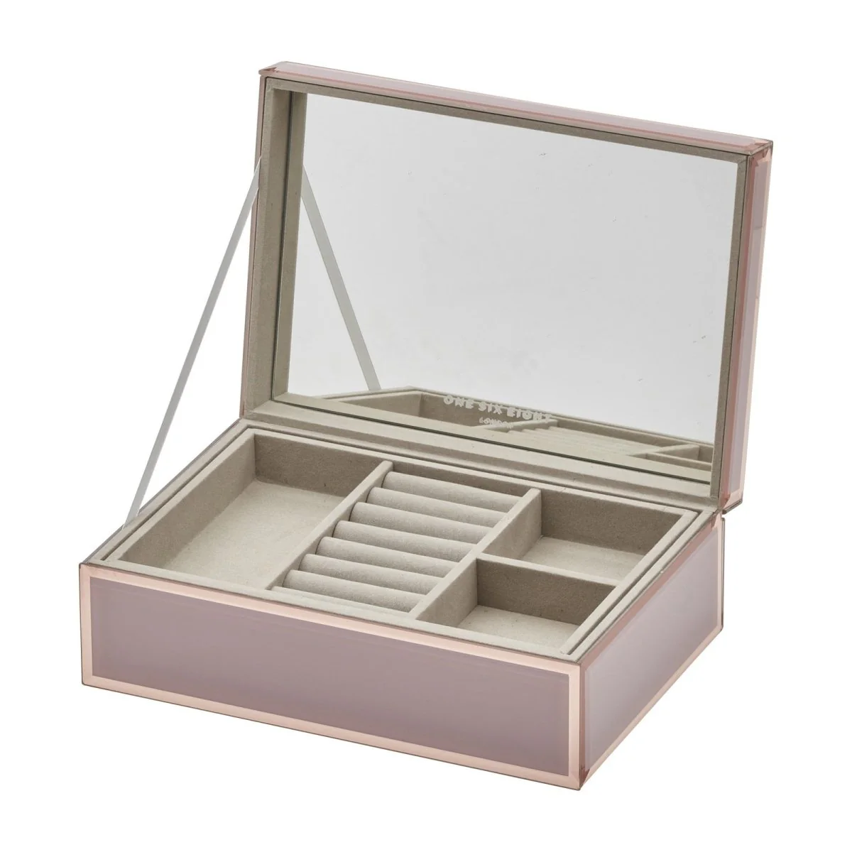 One Six Eight London Sara Jewellery Box Dusty Rose Large - Image 3