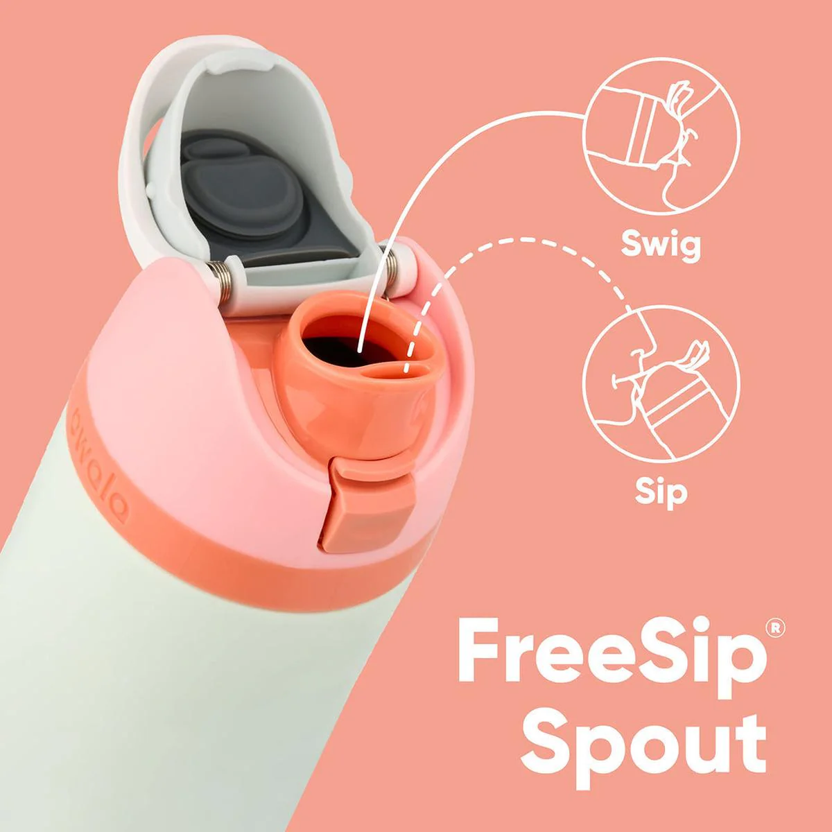 Owala FreeSip Kids Water Bottle Fireball 475ml - Image 3