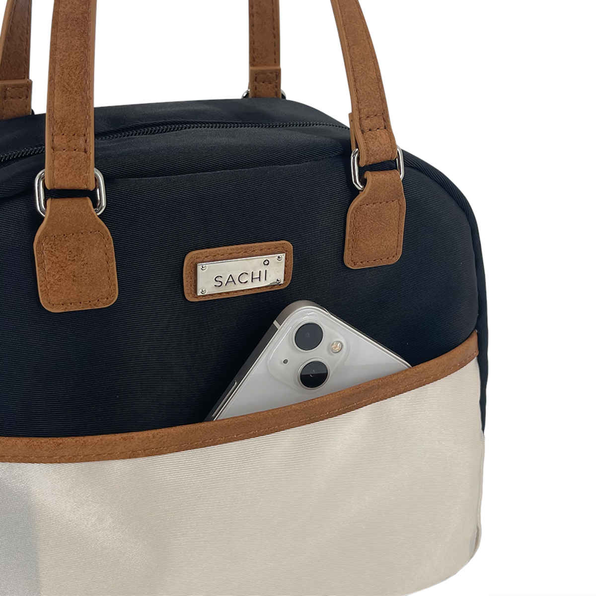 Sachi Cali Lunch Bag Black/Cream - Image 6