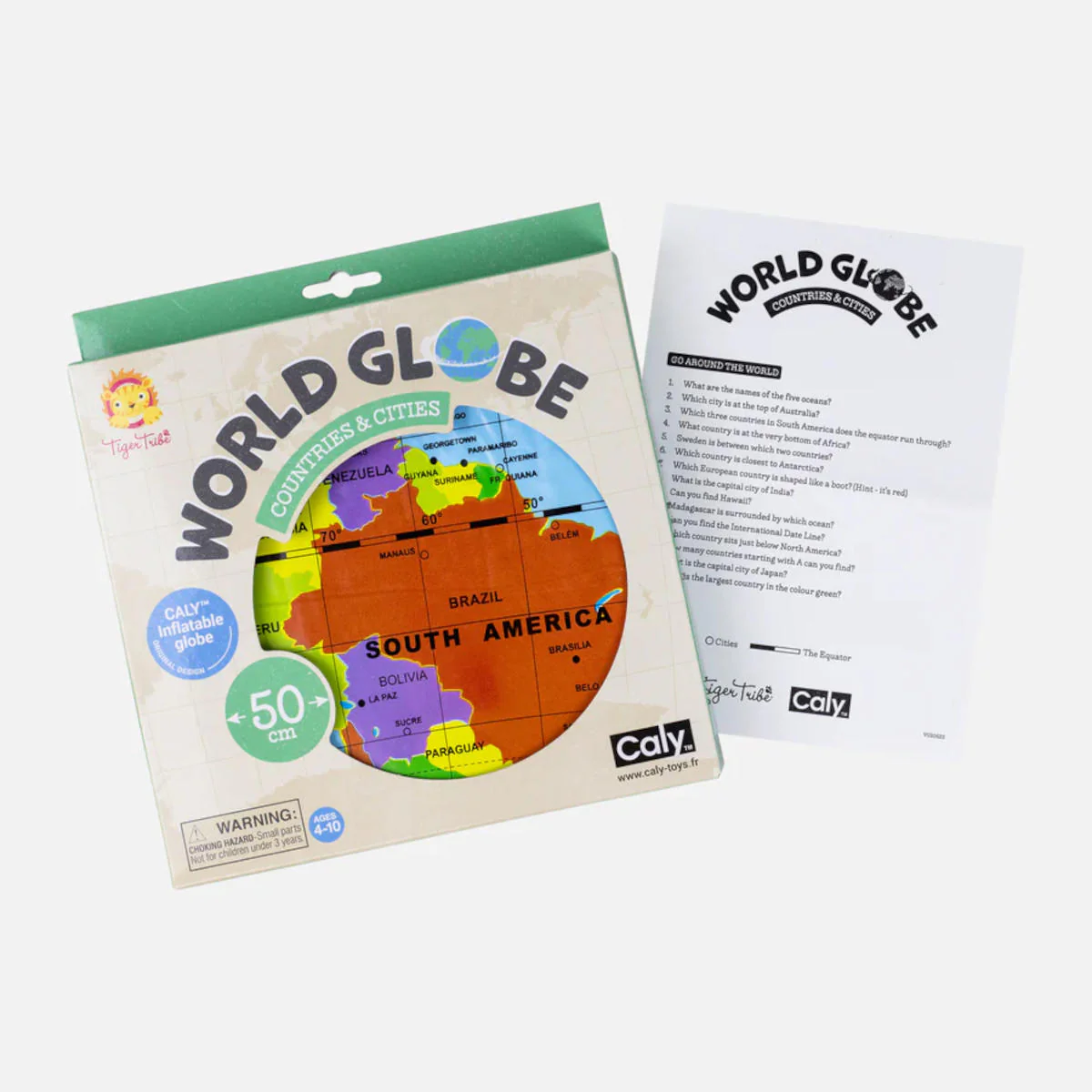 Tiger Tribe Inflatable World Globe 50cm - Image 3