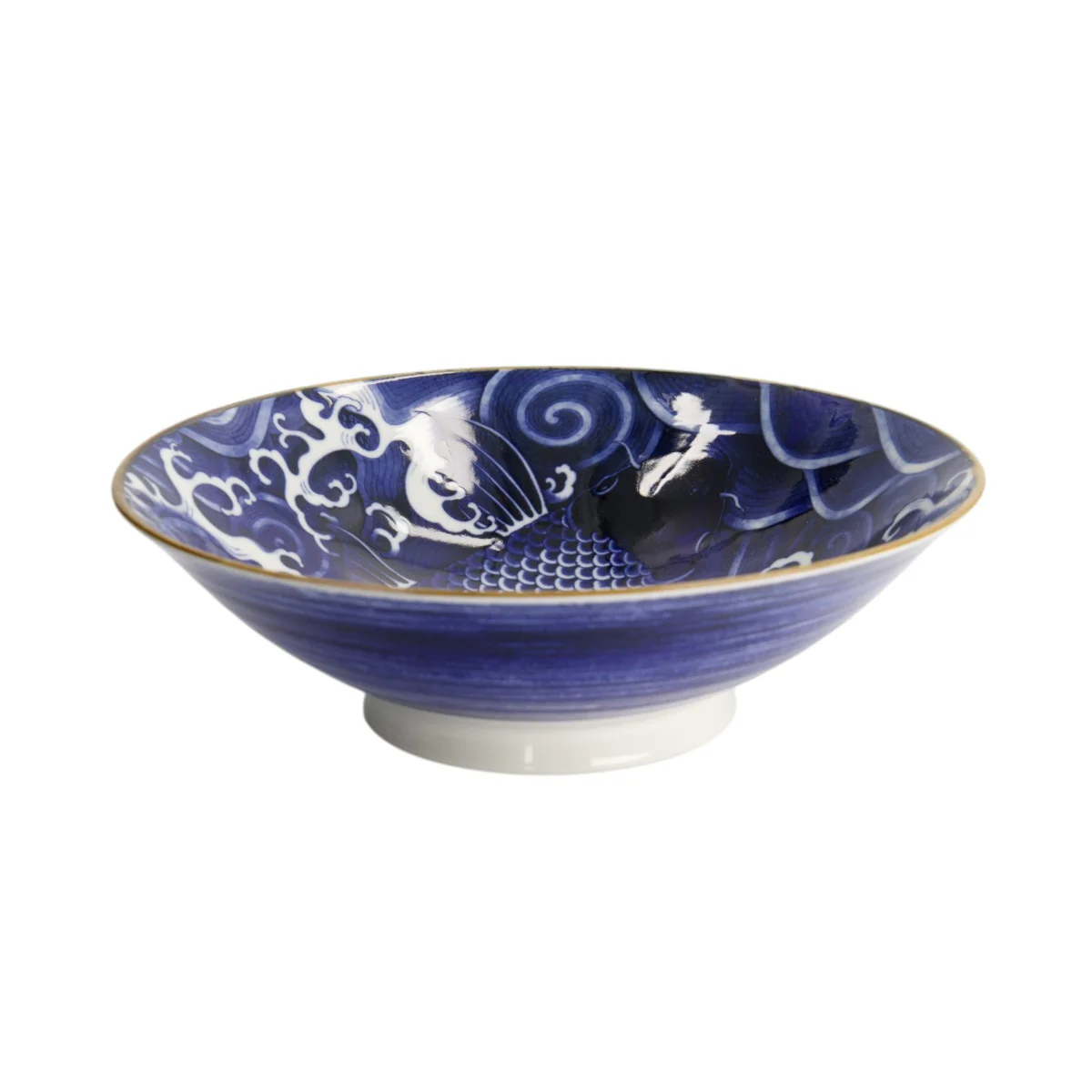 Tokyo Design Japonism Menbachi Bowl Blue Carp 25cm - Image 2
